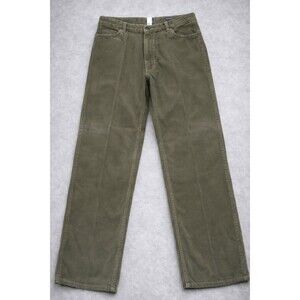 CHAPS CORDUROY PANTS 36X32 GRAY GREEN STRAIGHT FIT Y2K